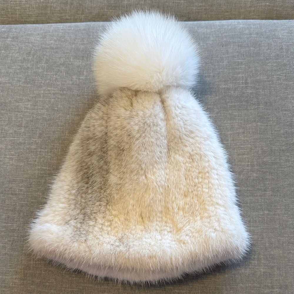 Fox Fur Pom Pom Beanie